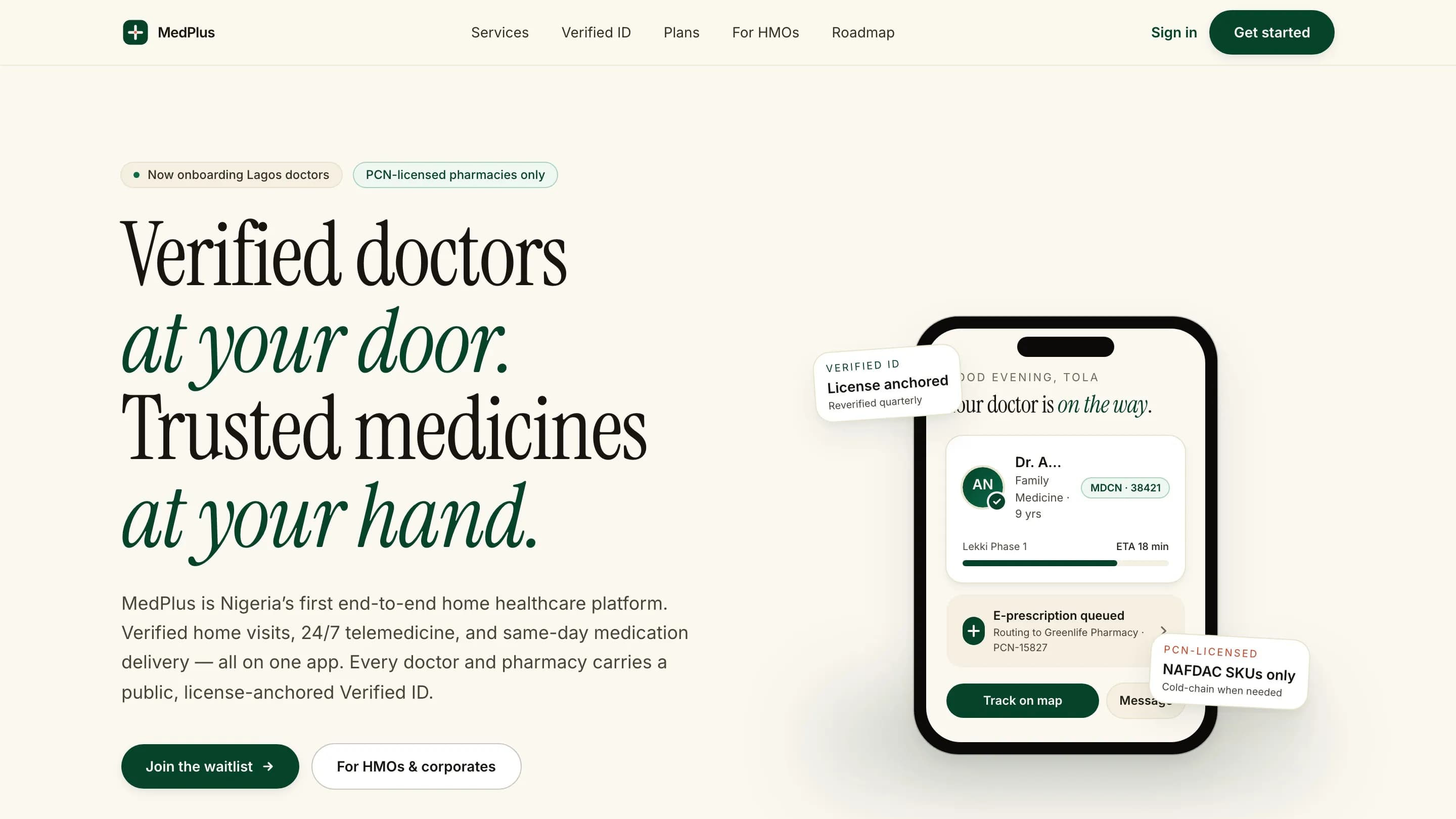 MedPlus — Healthcare SaaS — patient, admin, and legal surfaces across four services.
